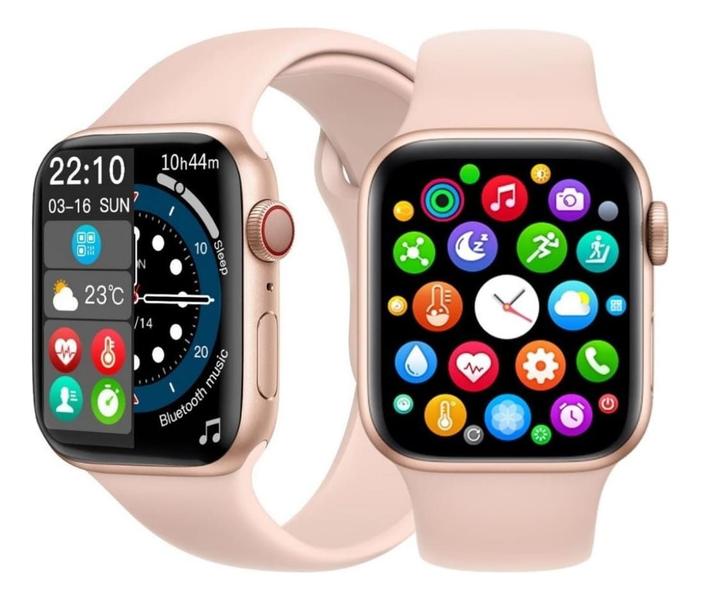 Imagem de Relogio Smartwatch Feminino Rosa Serie 9 Para Samsung Android e IOS