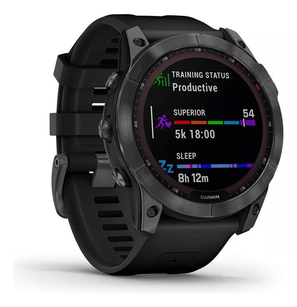 Imagem de Relógio Smartwatch GarminFênix 7X Solar Cinza Pulseira Preta