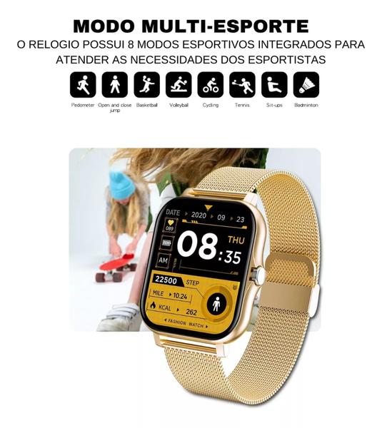 Imagem de Relogio Smartwatch Gt20 Modelo H13  Bluetooth Faz Recebe Chamadas Foto na Tela Baixa Mostradores