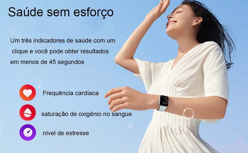 Imagem de Relógio Smartwatch GTS 4 Mini, Tela 1,65", GPS, À Prova D'Água, Modos Esportivos, Notificações e Sensores de Saúde