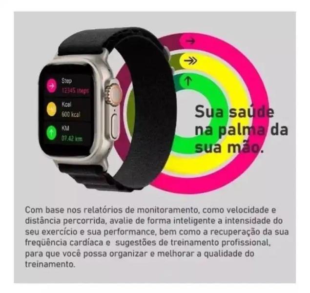 Imagem de Relógio Smartwatch HW Ultra 2 cm 7 Pulseiras + Case