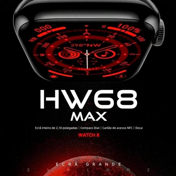 Imagem de Relogio Smartwatch HW68 Max Series 8 48mm + Pulseira Extra