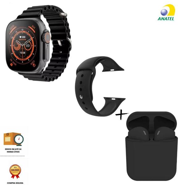 Imagem de Relógio Smartwatch Hw68 Ultra Mini 41mm 2024 C/ 02 Pulseiras + Fone inPods 12 Bluetooth