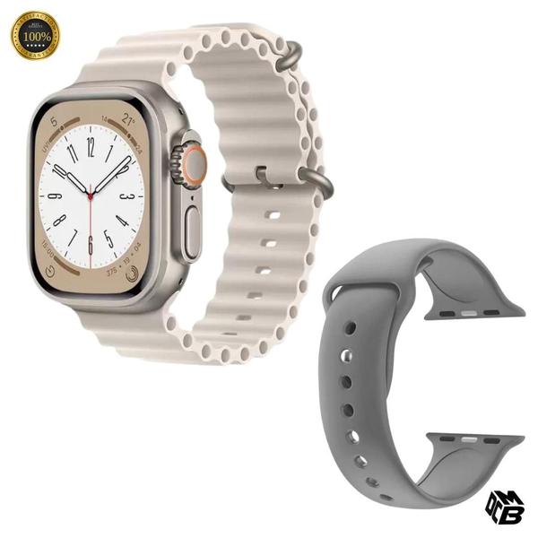 Imagem de Relógio Smartwatch Hw68 Ultra Mini 41mm 2024 C/ 02 Pulseiras + Fone inPods 12 Bluetooth