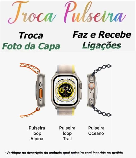 Imagem de Relógio Smartwatch Infinity Series 9 W69 49mm  NFe Troca Foto Faz Recebe Ligação