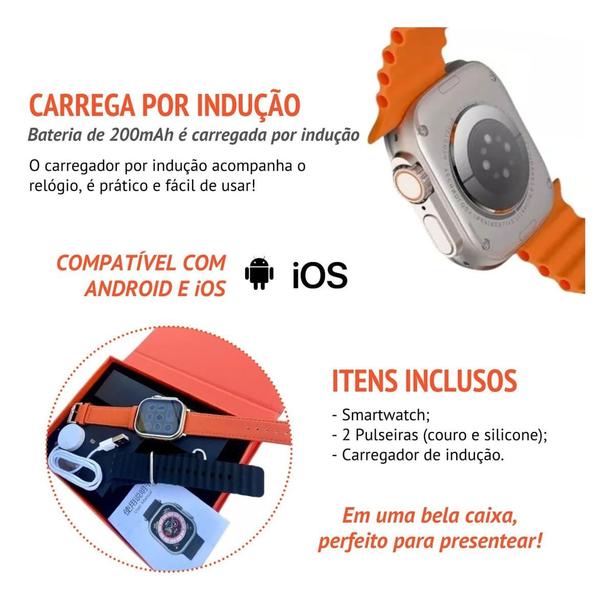 Imagem de Relógio Smartwatch Inteligente 2 Pulseira Amax Ultra New 2024 49mm NFC