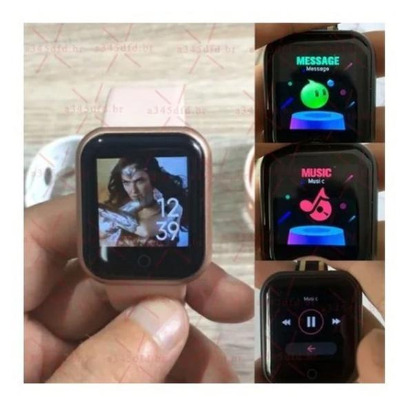 Imagem de Relogio Smartwatch Inteligente D 20 COLOCA FOTO NA TELA + Fone inPods 12 Bluetooth - Rosa