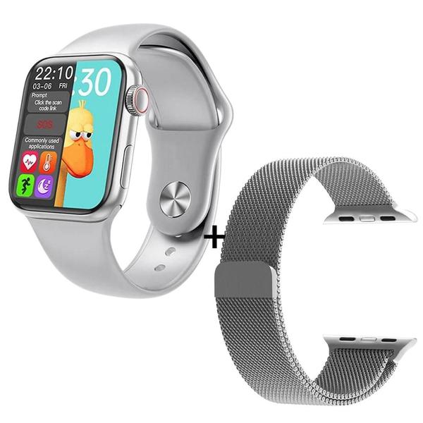 Imagem de Relógio Smartwatch Inteligente Hw12 Android iOS Bluetooth Masculino E Feminino + Pulseira Metal Extra