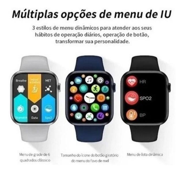 Imagem de Relogio Smartwatch Inteligente HW16 2 Pulseiras 44mm Bluetooth Android iOS Homens e Mulheres