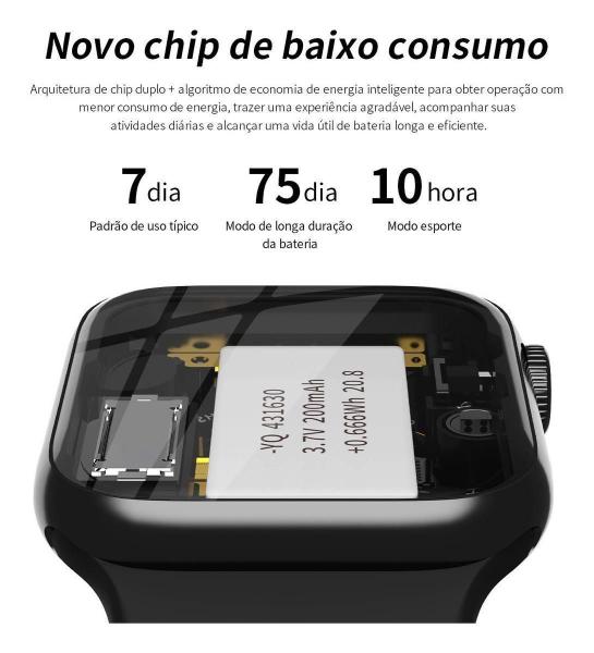 Imagem de Relogio Smartwatch Inteligente HW16 2 Pulseiras 44mm Bluetooth Android iOS Homens e Mulheres