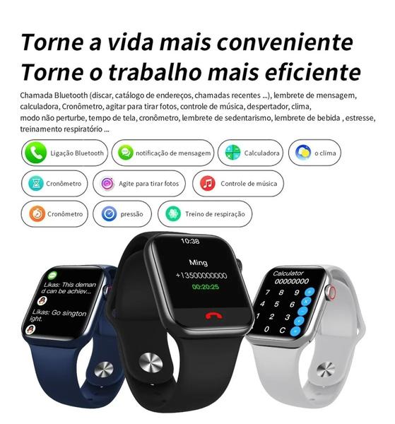 Imagem de Relogio Smartwatch Inteligente HW16 44mm Atualizado Android iOS - Preto