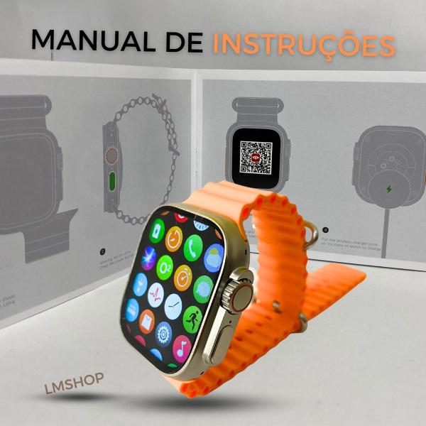 Imagem de Relógio Smartwatch Inteligente S9 Ultra pro Laranja resistente a agua envio imediato