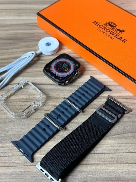 Imagem de Relógio Smartwatch Inteligente W69 Preto Ultra Mini para Homens e Mulhes + Pulseira Extra Envio Imediato