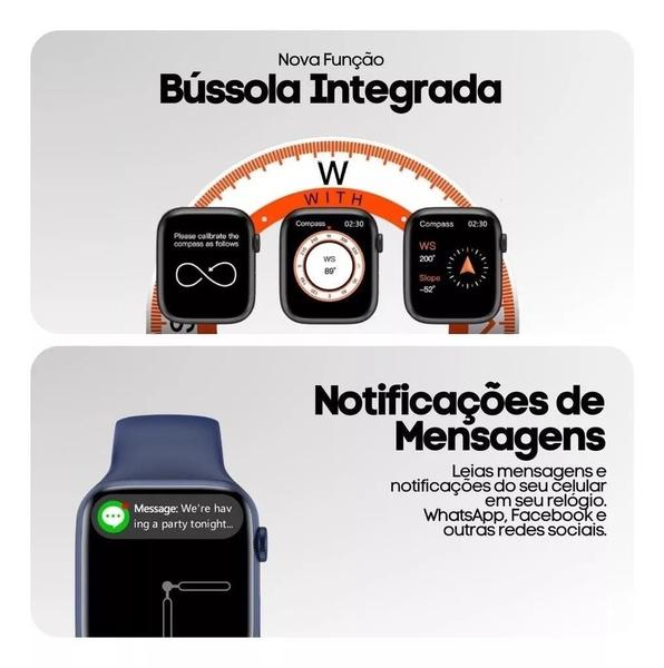 Imagem de Relogio Smartwatch Lançamento 2024 Watch X Mini 38mm Serie 10 Amoled Chat GPT, Faz e Recebe ligações