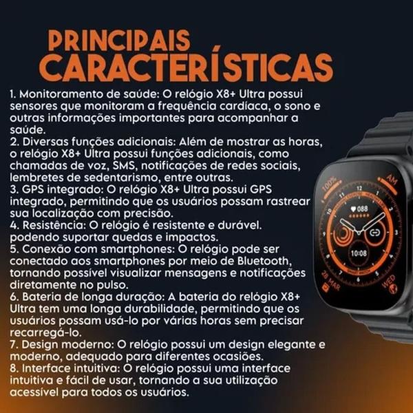 Imagem de Relógio Smartwatch Laranja Carregamento por Indução