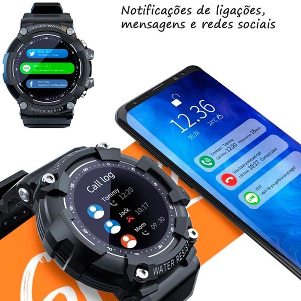 Imagem de Relógio Smartwatch Masculino Shock Lokmat Militar Two Preto