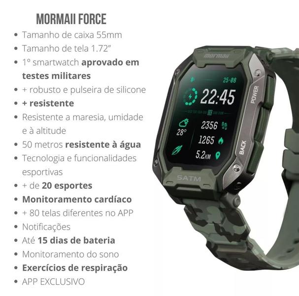 Imagem de Relógio Smartwatch Mormaii Force Camuflado Full Display - MOFORCEAB/8V