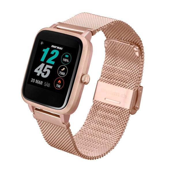 Imagem de Relógio Smartwatch Mormaii Life Mesh Unissex Full Display Rosé - MOLIFEAH/7J