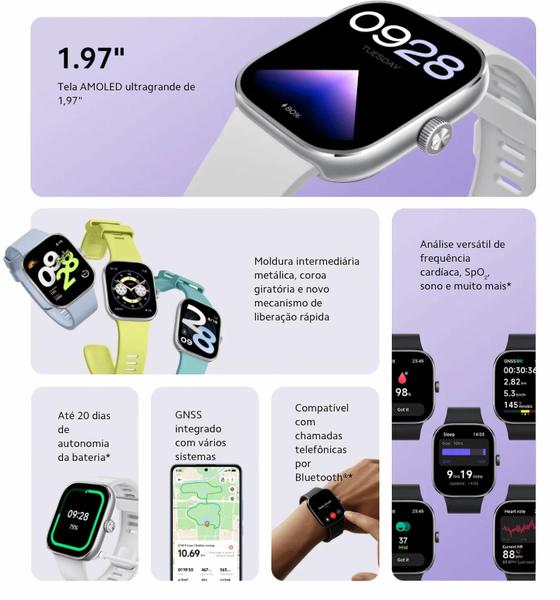 Imagem de Relógio Smartwatch RedmiWatch 4 Com Gps Preto