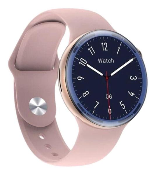 Relogio Smartwatch Redondo Feminino Rosa Serie 9 Para Samsung Android e IOS Smartwatch e Acessorios Magazine Dopechinchou