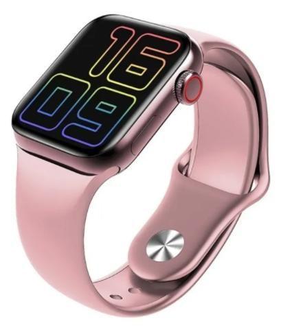 Imagem de Relógio Smartwatch Rosa Hw 12 Série 6 Tela Infinita  Lançamento