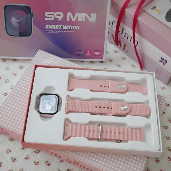 Imagem de Relógio Smartwatch S9 Mini 41mm Pulso fino + 3 pulseiras lançamento 2024 feminino modo esportivo corrida academia monitor de saúde GPS e NFC