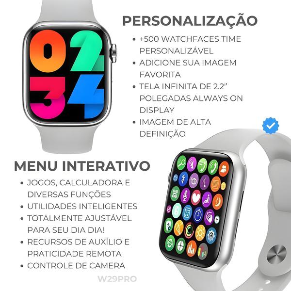 Imagem de Relógio Smartwatch S9 Mini 41mm Pulso fino + 3 pulseiras lançamento 2024 feminino modo esportivo corrida academia monitor de saúde GPS e NFC