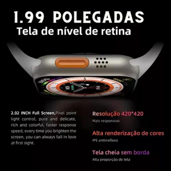 Imagem de Relógio Smartwatch T800 Ultra Preto NFC Esportivo com Design Moderno