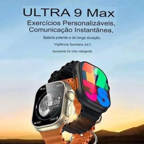 Imagem de Relógio Smartwatch Ultra 9 Pro Max Serie 9+ Pulseira e Película 