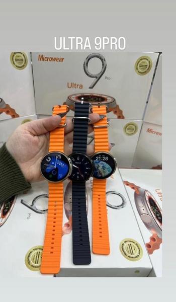 Imagem de Relogio Smartwatch Ultra 9 Pro Redondo Laranja Para Android e IOS Nota Fiscal