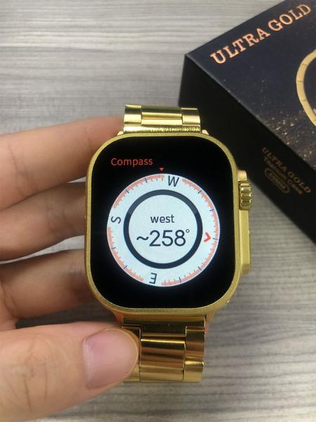 Imagem de Relogio Smartwatch Ultra Gold Luxo Com NFC 2 Pulseiras Lançamento + Pulseira Extra