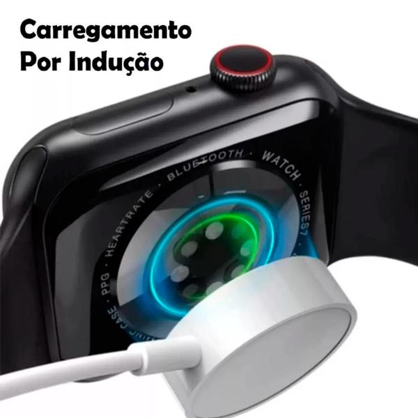 Imagem de Relogio Smartwatch W28 Pro Series 8 Tela Infinita + Pulseira Metal Milanese