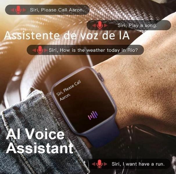 Imagem de Relogio Smartwatch W29 Pro 2 Pulseiras Gps Nfc Siri Esportes Academia Fitness Chamadas Masculino Feminino