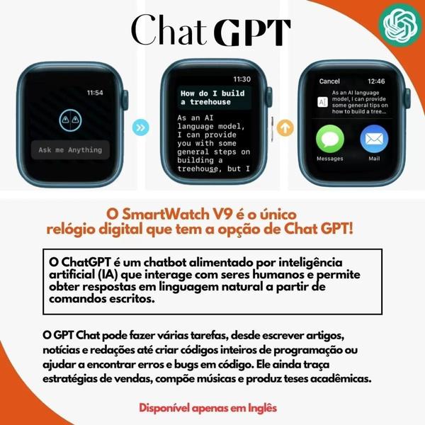 Imagem de Relógio Smartwatch W29s PR0 Series 9 C/Chat GPT e GPS 