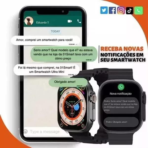 Imagem de Relógio Smartwatch W69 Ultra Series 9 Amoled Android IOS Nfc + 2 Pulseiras