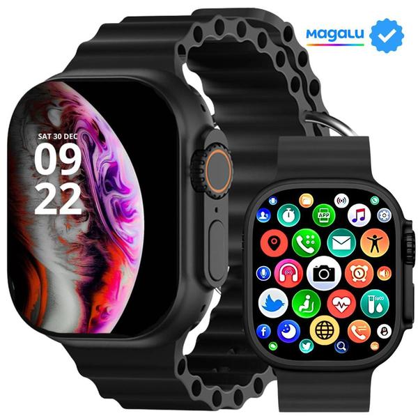 Imagem de Relógio Smartwatch Watch 8 Ultra mini + 2 Pulseiras Lançamento 2024 Nfc inteligente Bussola Gps monitor de saúde esportivo assistente de voz