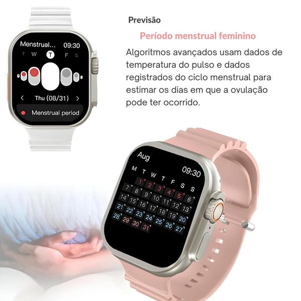 Imagem de Relógio Smartwatch Watch 8 Ultra mini + 2 Pulseiras Lançamento 2024 Nfc inteligente Bussola Gps monitor de saúde esportivo assistente de voz