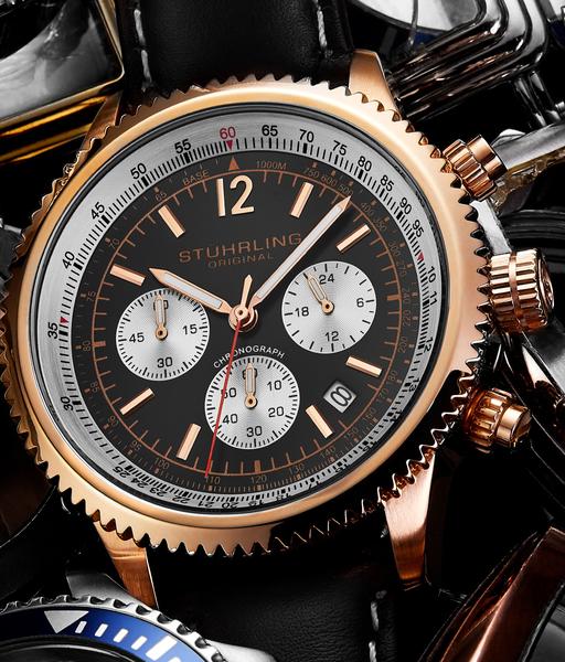 Relógio social esportivo Monaco de 44 mm com taquímetro - Stuhrling Original Imagem de Relógio social esportivo Monaco de 44 mm com taquímetro