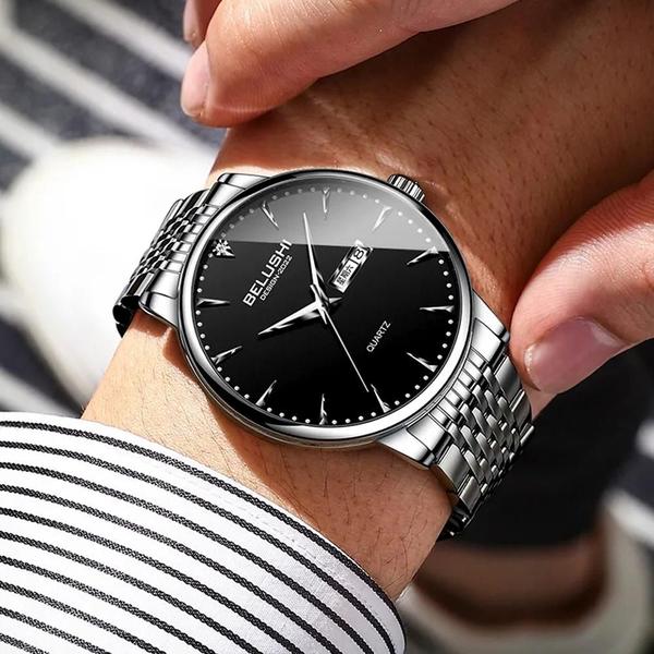 Imagem de Relógio Suíço Masculino Original Aço Inox Premium
