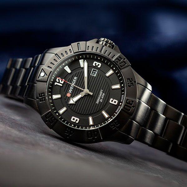 Relógio Suíço Wenger Seaforce Preto 01.0641.135 Imagem de Relógio Suíço Wenger Seaforce Preto 01.0641.135
