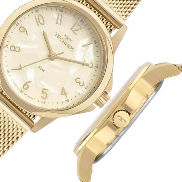 Imagem de Relógio Technos Classic Dourado Slim Pulseira Mesh em Aço Inoxidável Resistente a Água 50 Metros Feminino 2035MXG/1X