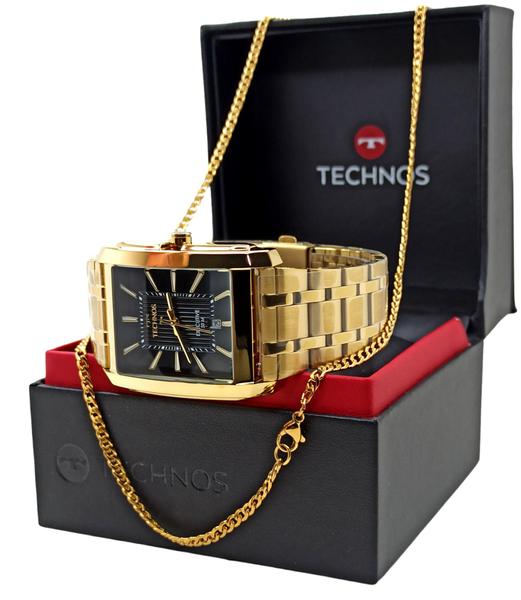Imagem de Relógio Technos Dourado Quadrado Classic Executive 2117ldm/1p Luxo