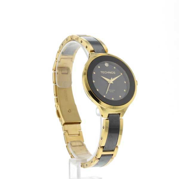 Imagem de Relógio Technos Feminino Elegance Ceramic Saphire Safira Preto Dourado 2035LYW/4P