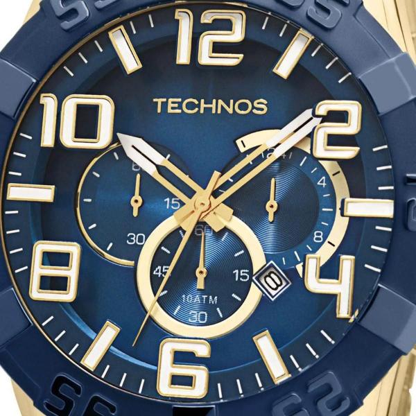 Imagem de Relógio Technos Legacy Masculino Com Pulseira de Aço e Aro Detalhado na Cor Azul Executivo OS20IQS/1A