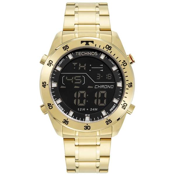 Imagem de Relógio Technos Masculino Dourado BJ3589AB/1D Aço Dourado Anadigi