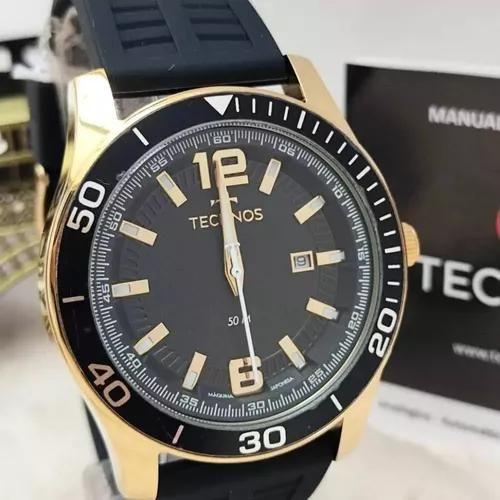 Imagem de Relógio Technos Masculino Racer Dourado - 2117lfa/2p Cor da correia Preto Cor do bisel Preto Cor do fundo Preto