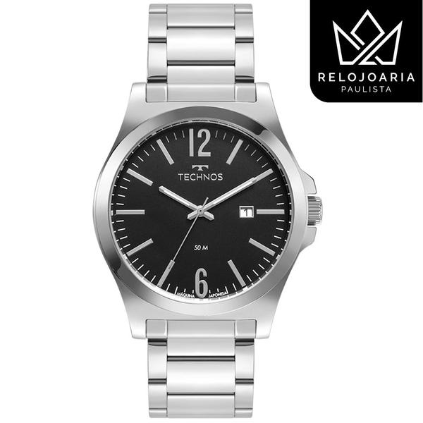 Imagem de Relógio Technos Masculino Steel Prata / Preto 2115MXQ/1P