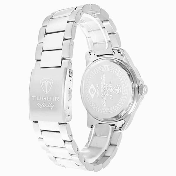 Relógio Tuguir Infinity Masculino Analógico Casual Aço Inóx Prova D'água Preto Prata TGI37008 Imagem de Relógio Tuguir Infinity Masculino Analógico Casual Aço Inóx Prova D'água Preto Prata TGI37008