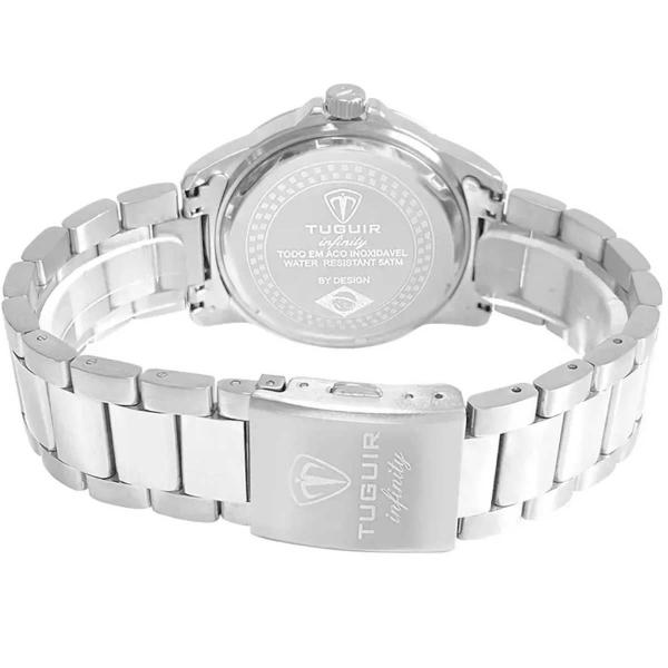 Relógio Tuguir Infinity Masculino Analógico Casual Aço Inóx Prova D'água Preto Prata TGI37008 Imagem de Relógio Tuguir Infinity Masculino Analógico Casual Aço Inóx Prova D'água Preto Prata TGI37008