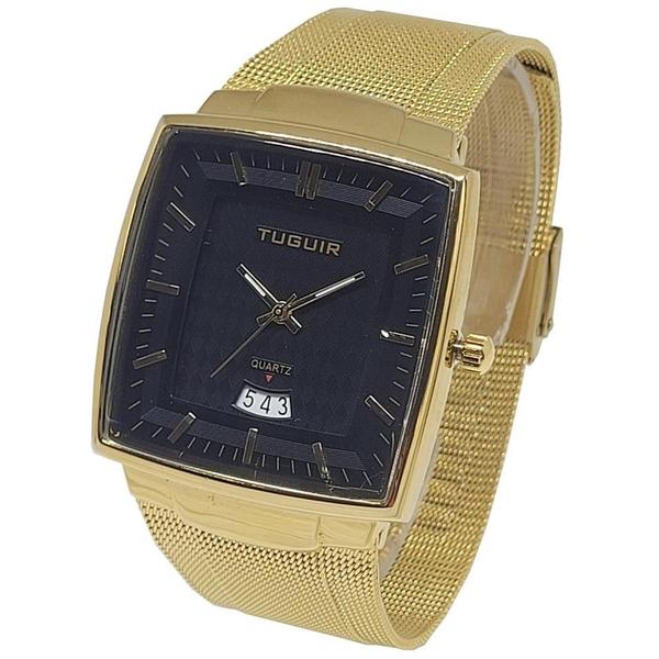 Imagem de Relógio Tuguir Masculino Ref: 9311 Tg30336 Retangular Mesh Dourado